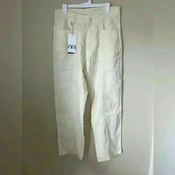 NWT Zara Men Linen Pants size 42 - Picture 1 of 7